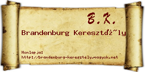 Brandenburg Keresztély névjegykártya
